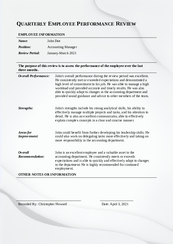 Quarterly Employee Performance Review2